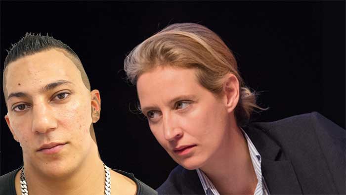 Goldstück Farid Bang beschimpft Alice Weidel als „Nazi-Bitch“ und will ihr das Nasenbein brechen