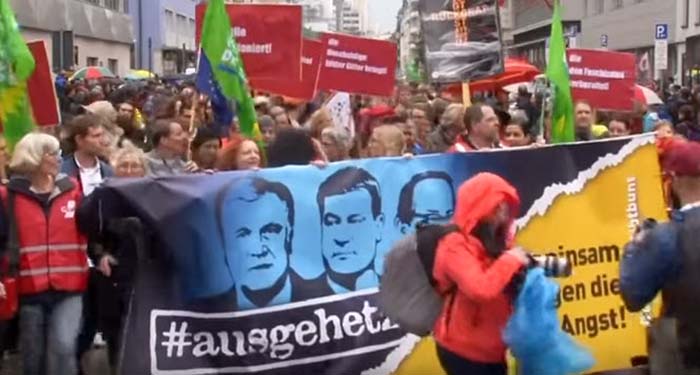 Linke trafen sich in München – #ausgehetzt: Zehntausende bei CSU-kritischer Kundgebung