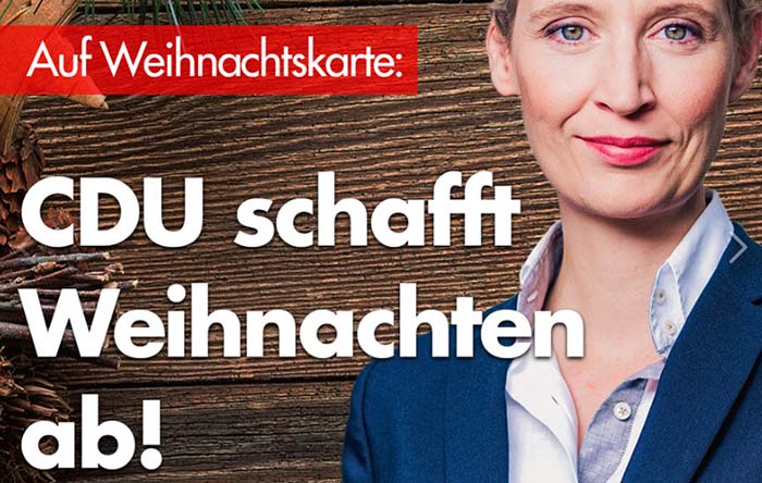 Alice Weidel: CDU schafft Weihnachten ab