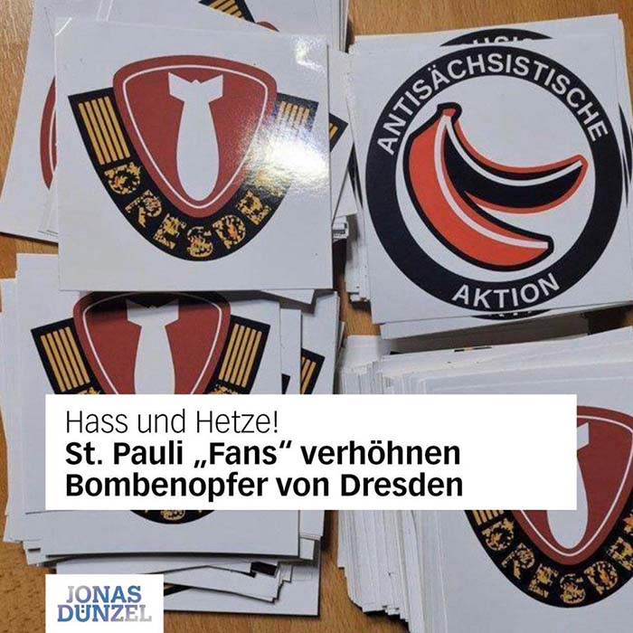 St. Pauli-Fans verhöhnen Bombenopfer von Dresden