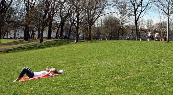 Berliner Polizei: Picknick und Sonnen ist verboten