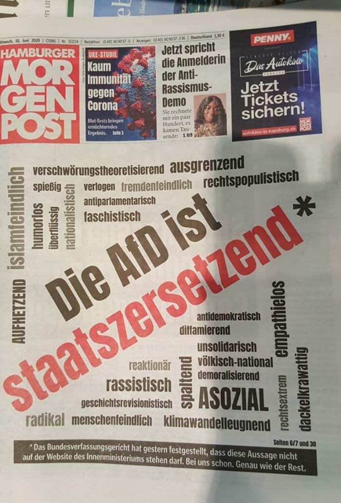 Bild des Tages: Übelste Hetze der Hamburger Morgenpost gegen die AfD