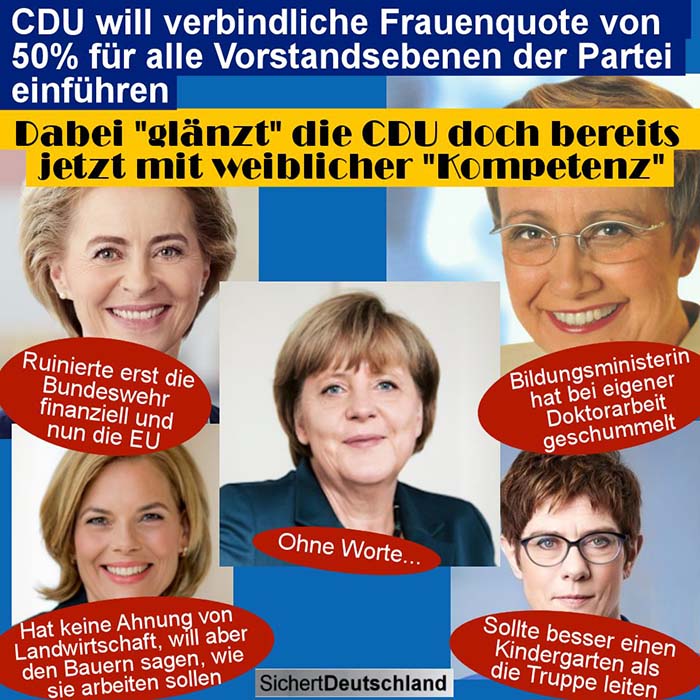Bild des Tages: Fünf starke Gründe gegen Quotenfrauen bei der CDU