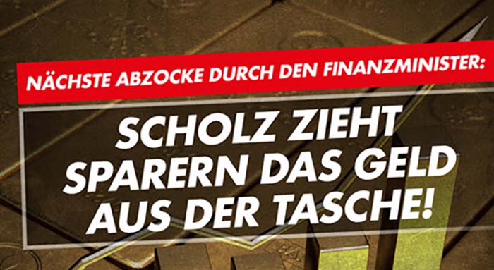 Goldbesteuerung: Finanzminister Scholz zieht Sparern das Geld aus der Tasche!