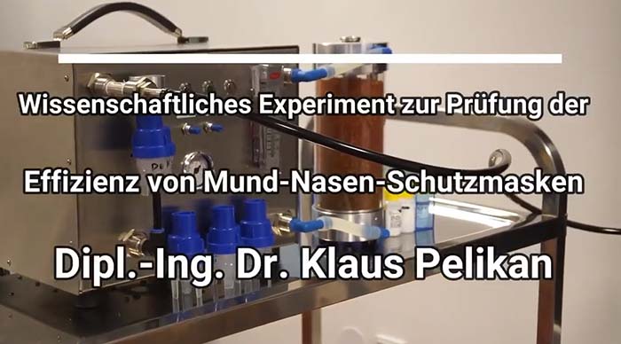 Dipl-Ing. Dr. Klaus Pelikan: Wissenschaftliches Experiment zur Effizienz von Masken