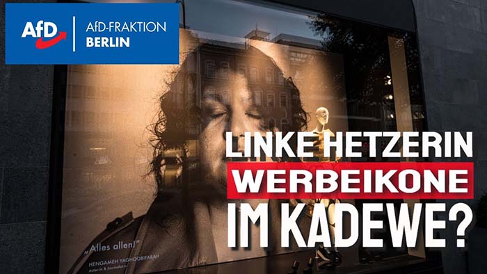 Berlin: Linke Hetzerin Werbeikone im KaDeWe?