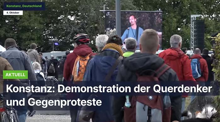 Konstanz: Demonstration der Querdenker und Gegenproteste
