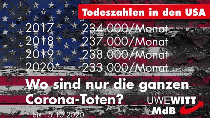 Wie in Deutschland und anderen Ländern – Keine Übersterblichkeit in den USA