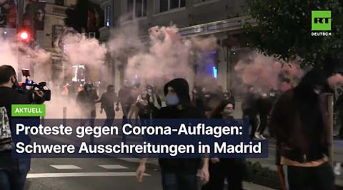 Proteste gegen Corona-Auflagen: Schwere Ausschreitungen in Madrid