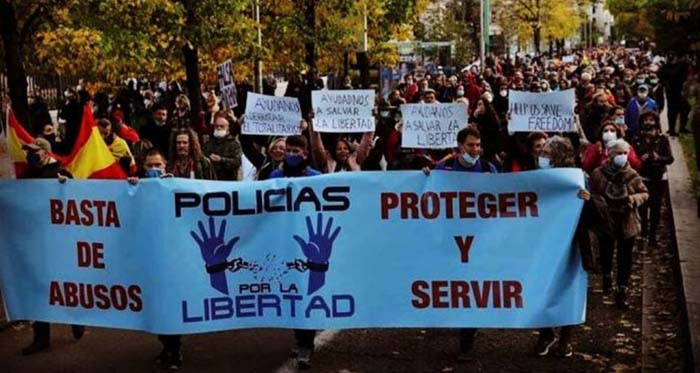 Spanien: Polizei demonstriert in Valencia für die Freiheit und gegen das Tragen von Masken | Politikstube