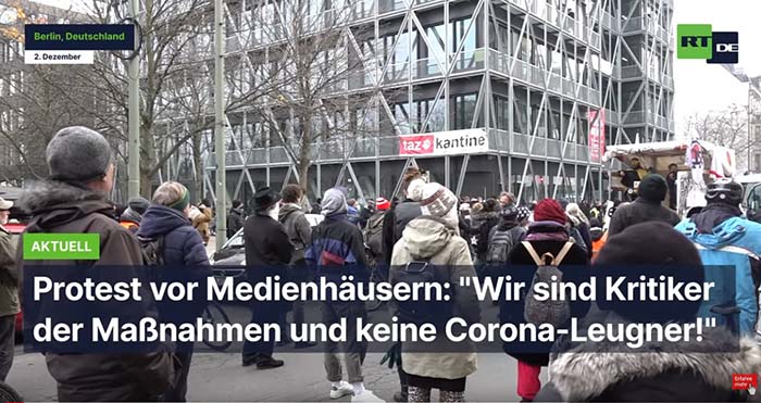 Protest vor Medienhäusern: „Wir sind Kritiker der Maßnahmen und keine Corona-Leugner!“