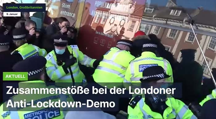 London: Zusammenstöße mit der Polizei bei Anti-Lockdown-Demo