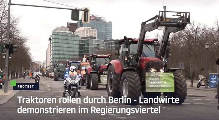 Berlin: Landwirte demonstrieren im Regierungsviertel