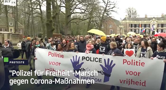 Den Haag: „Polizei für Freiheit“-Marsch gegen Corona-Maßnahmen