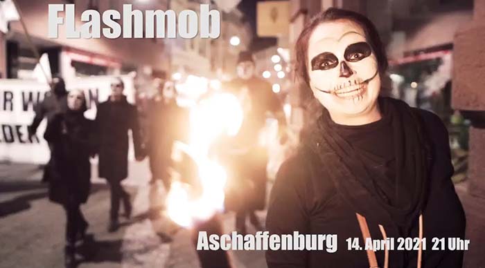 Tolle Aktion: Flashmob-Demo gegen Corona-Maßnahmen in Aschaffenburg