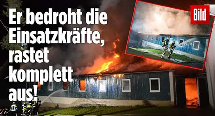Feuer in Flüchtlingsheim: Messer-Mann in Boxershorts festgenommen