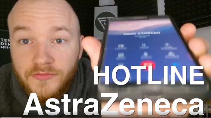 AstraZeneca HOTLINE angerufen