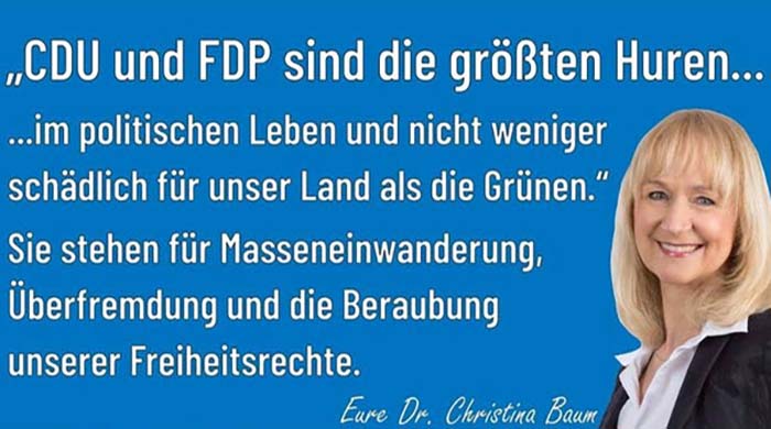 Dr. Christina Baum: CDU und FDP sind die größten Huren……