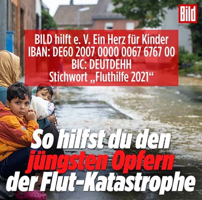 Ist das eine deutsche Familie, die durch die Flut alles verloren hat? Die BILD sollte sich schämen