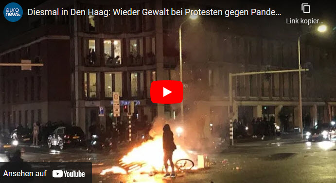 Diesmal Unruhen in Den Haag: Proteste gegen Corona-Maßnahmen
