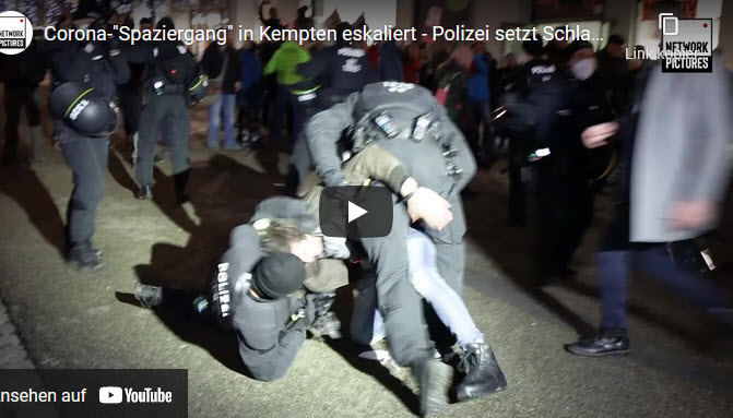 Wahnsinn! Spaziergang in Kempten – Polizei setzt Schlagstöcke ein!