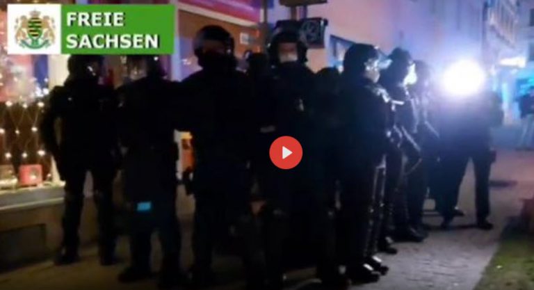 Haut ab! Spaziergang in Pirna: Polizei ist überfordert und zieht sich zurück