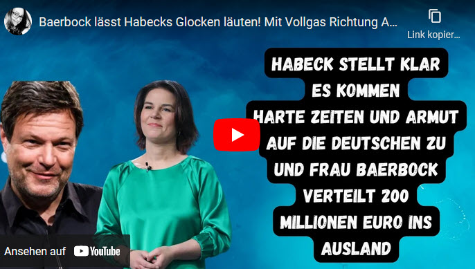 Baerbock lässt Habecks Glocken läuten! Mit Vollgas Richtung Armut!