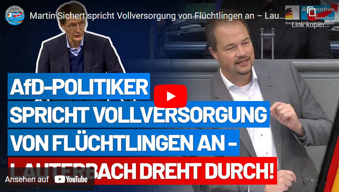 Martin Sichert spricht Vollversorgung von Flüchtlingen an – Lauterbach dreht durch!
