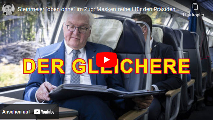 Steinmeier „oben ohne“ im Zug – Maskenfreiheit für den Präsidenten