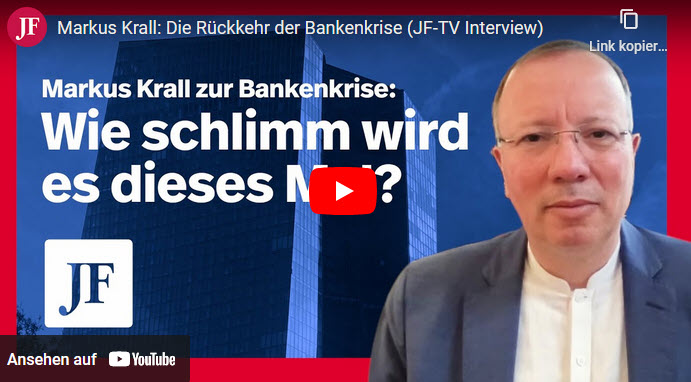 Markus Krall: Die Rückkehr der Bankenkrise (JF-TV Interview)