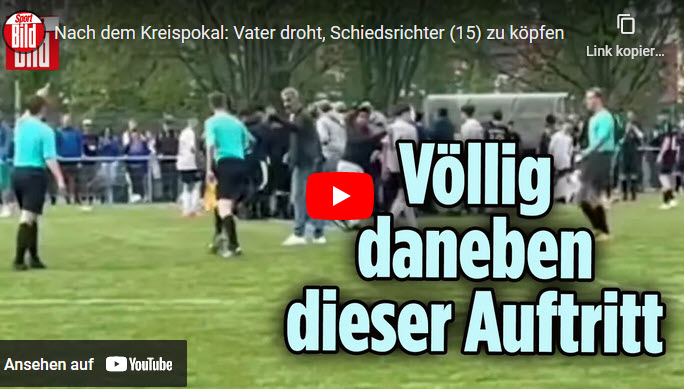 Nach Kreispokal-Spiel in Frankfurt: Vater droht, Schiedsrichter (15) zu „köpfen“