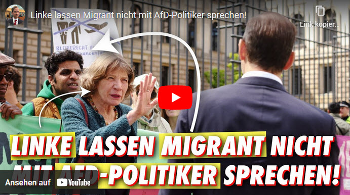 Linke lassen Migrant nicht mit AfD-Politiker sprechen!