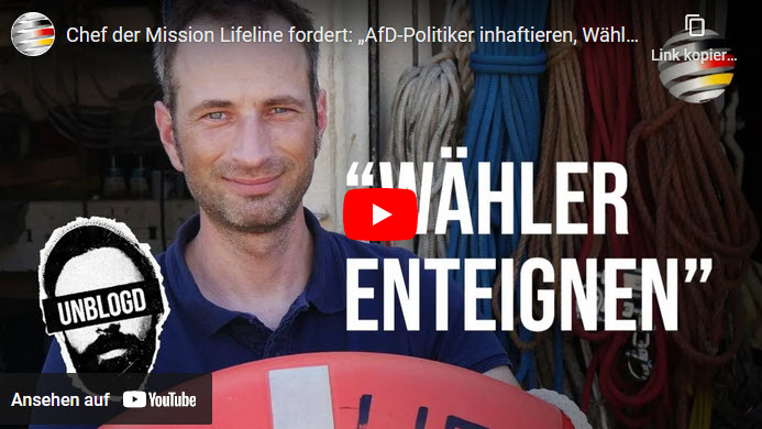 Chef der Mission Lifeline fordert: „AfD-Politiker inhaftieren, Wähler enteignen“ | Miró Wolsfeld