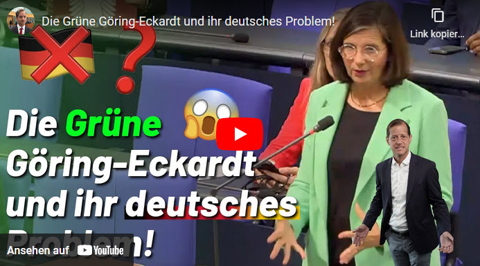 Die Grüne Göring-Eckardt und ihr deutsches Problem!