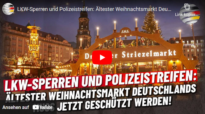 LKW-Sperren und Polizeistreifen: Dresdner Striezelmarkt muss jetzt geschützt werden!