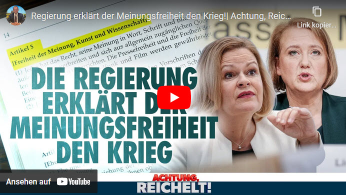 Achtung, Reichelt!: Regierung erklärt der Meinungsfreiheit den Krieg!
