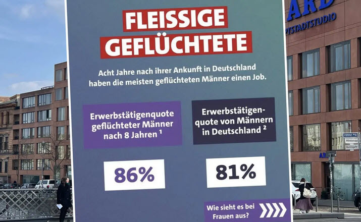 ARD behauptet mit falscher Statistik, Flüchtlinge würden häufiger arbeiten als Deutsche