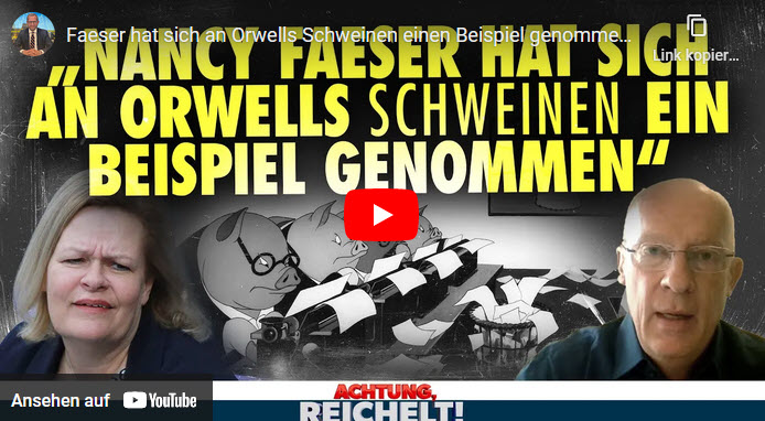 Achtung, Reichelt!: Faeser hat sich an Orwells Schweinen ein Beispiel genommen